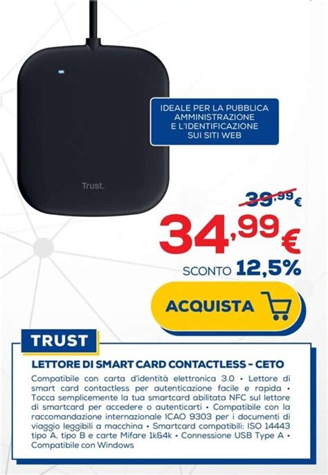 lettore smart card euronics|Trust Ceto, black .